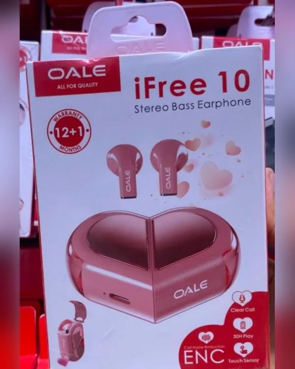 علبة سماعات OALE iFree 10 بعلبة على شكل قلب